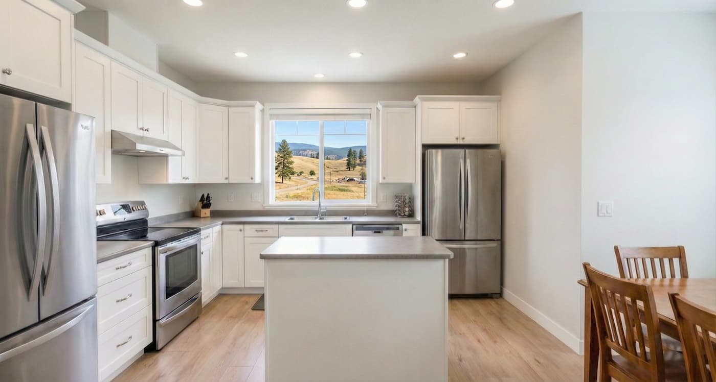 Sky Townhome kitchen - Entertainer's kitchen with large U-shaped design in Merritt townhome